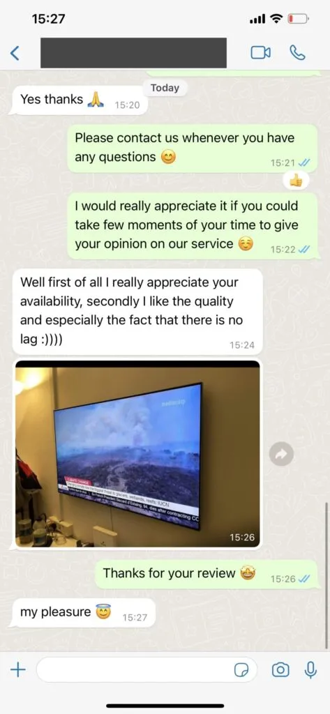 Customer feedback on satisfaction via WhatsApp