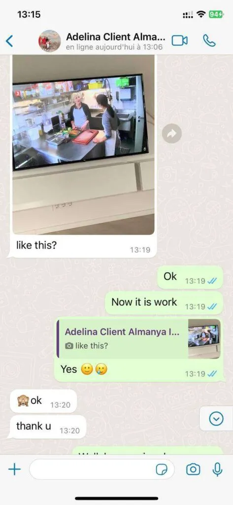 Quick technical support interaction via WhatsApp